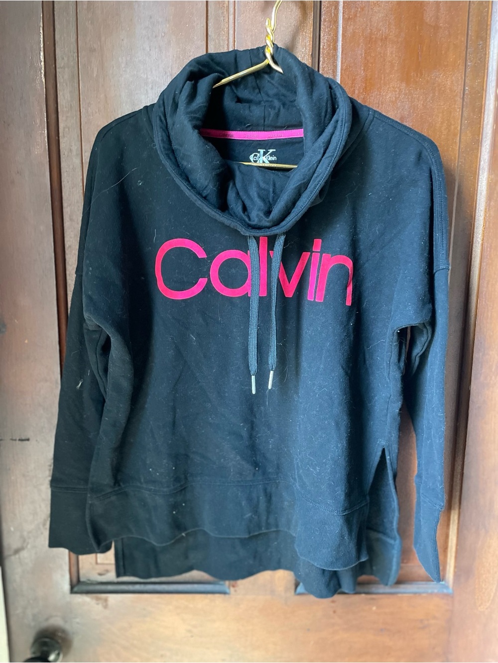 Calvin Klein women's small black cowl neck sweatshirt
